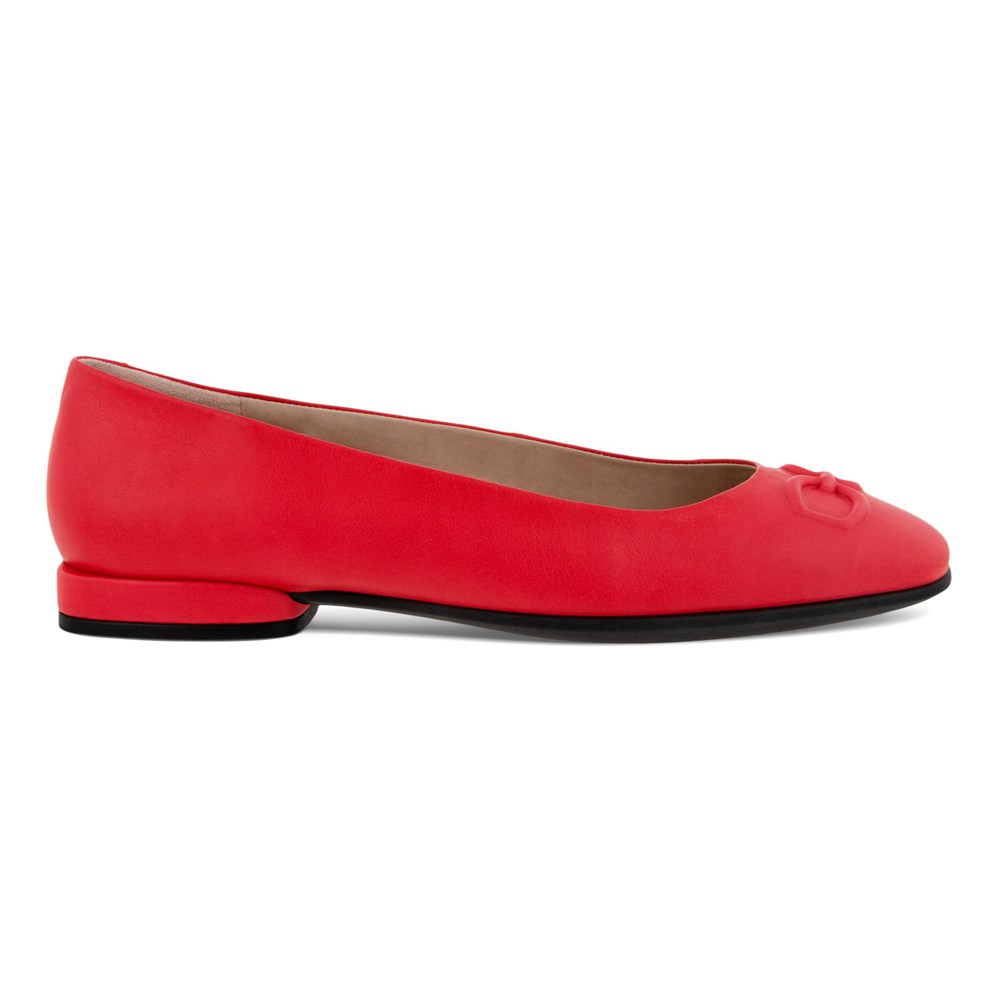 ECCO Womens Ballerinas Red - Anal Squareds - SPZ-548610